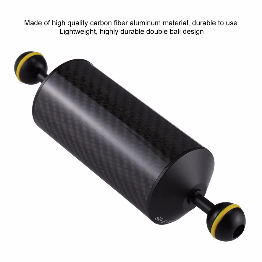 Billig PULUZ Carbon Faser Float Auftrieb Aquatische Arm Dual Ball Schwimm Arm Tauchen Kamera Unterwasser Tauchen Tablett