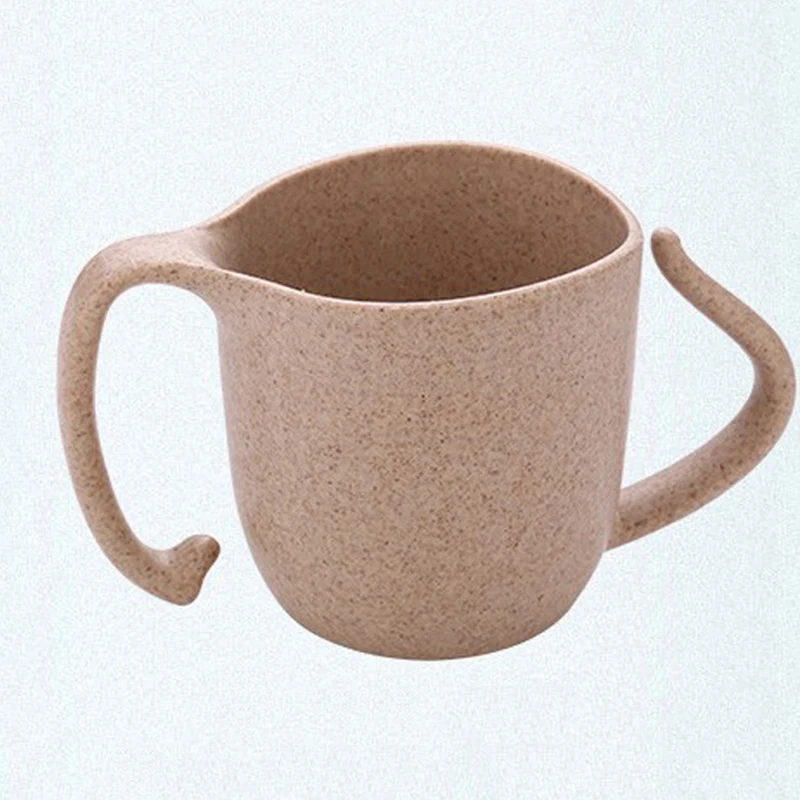 Wheat Straw Cup Kids Milk Mug Baby Training Cups Children Gargle Tooth Bruch Cup with Handgrip Non-toxic Drinking Mugs Learning (5)