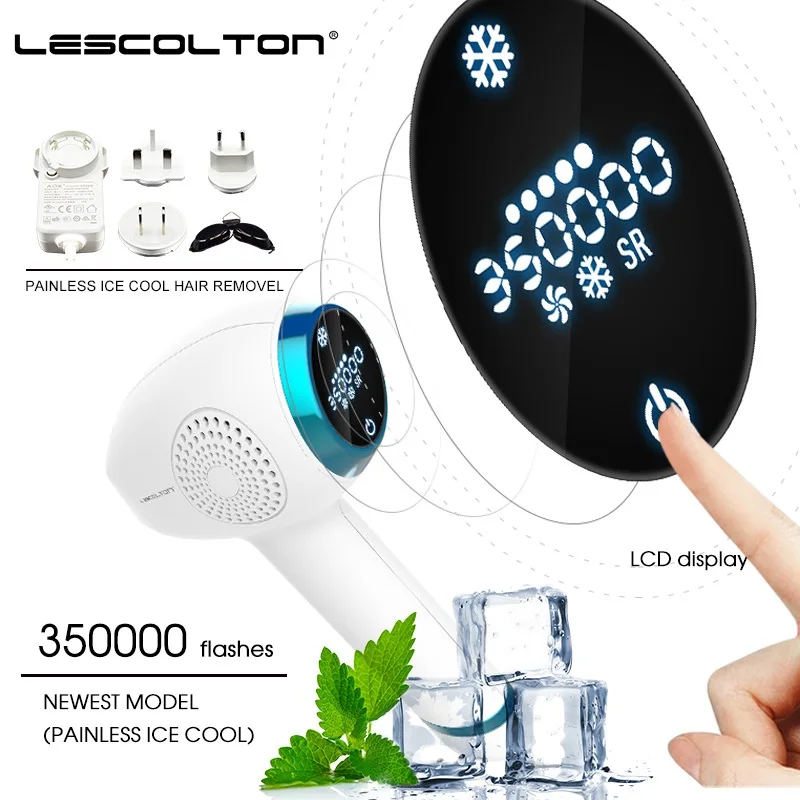 T011C 2in1 ice cool Lescolton новейший Эпилятор Icecool 4в1 IPL Depilador для удаления волос, лазерный эпилятор для удаления волос, постоянный Электрический эпилятор - Цвет: T011C 2in1 ice cool
