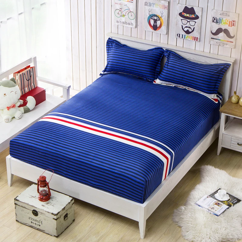Home Textile Colored Mattress Cover Bed Mattress Protector Fitted Bedding Sheet Pillowcase Full