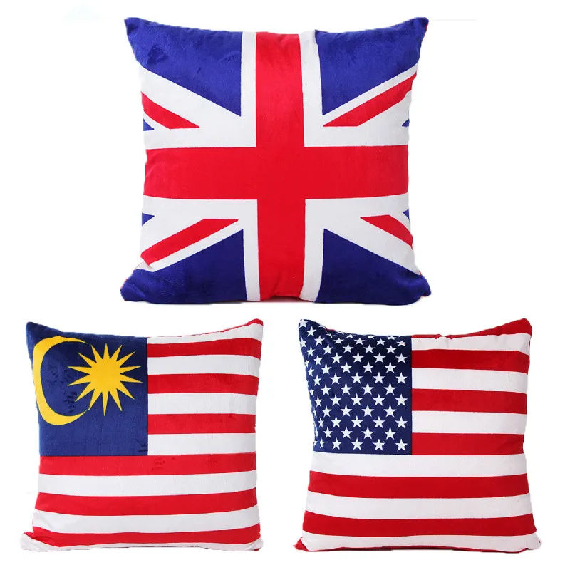 

Print flag pattren home decorative cushion cover throw pillowcase home decor sofa cushion car pillows no filling
