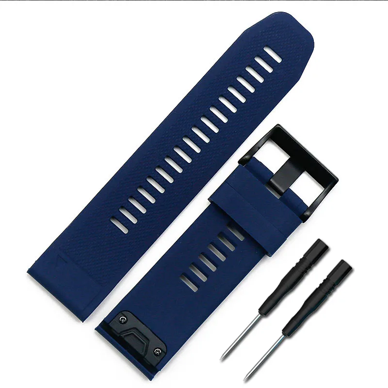 Мужской силиконовый ремешок аксессуары для часов Пряжка 26 мм Спорт на открытом воздухе водонепроницаемый для Garmin Fenix 5X ремешок wo мужские часы - Цвет ремешка: Navy