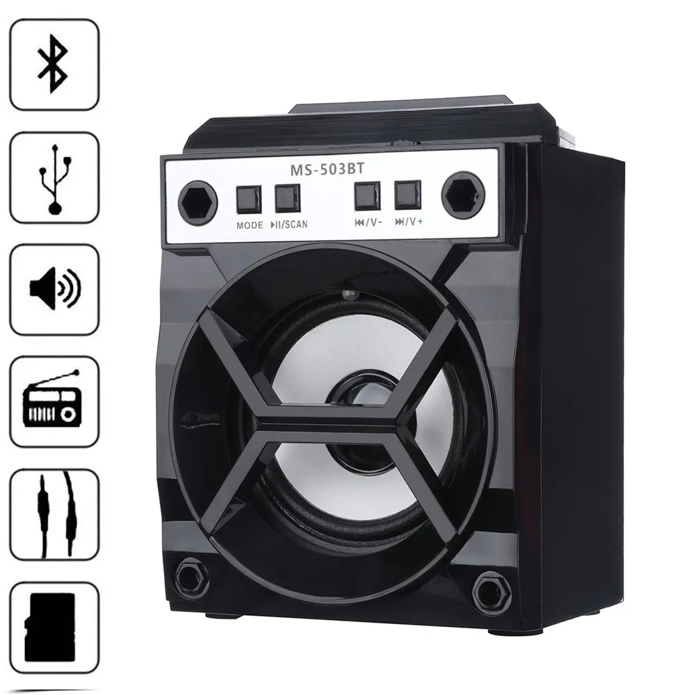 

Outdoor Bluetooth Wireless Portable Speaker Super Bass with USB/TF/AUX/FM Radio Low power consumption Support the phone computer