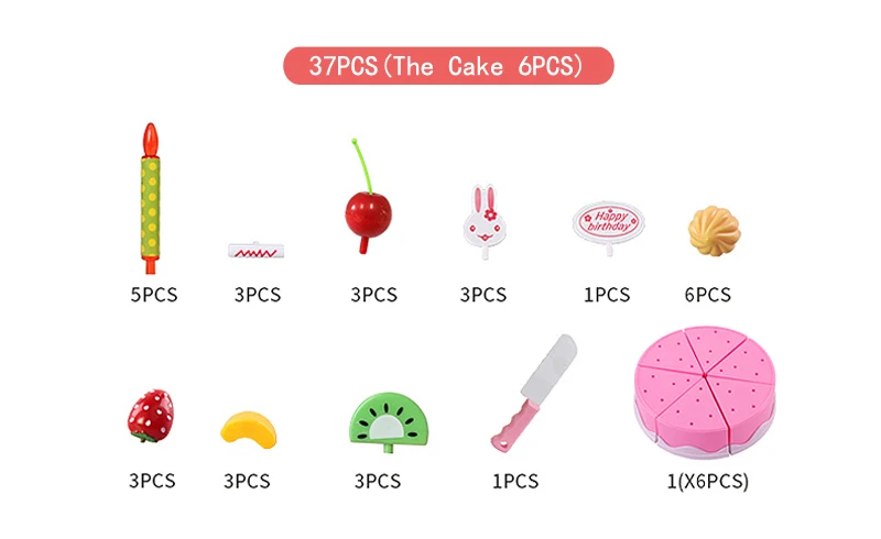 75 шт. торт на день рождения DIY Модель 3+ Дети Раннее Образование классическая игрушка ролевые игры Кухня Еда пластиковая игрушка