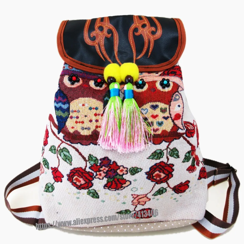 

Tribal Vintage Hmong Thai Indian Ethnic Embroidery Bohemian Boho rucksack Boho hippie ethnic bag backpack bag L size st-016
