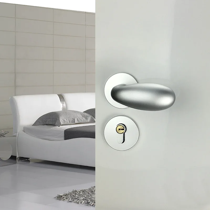 

solid atrium door lock, indoor solid wood door lock, sand white lock, hand lock, split egg lock, hardware wholesale.