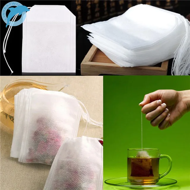 Linsbaywu Teabags 100pcs Lot 5 X 7cm Empty Tea Bags With String Linsbaywu Teabags 100pcs Lot 5 X 7cm Empty Tea Bags With String Heal Seal Filter
