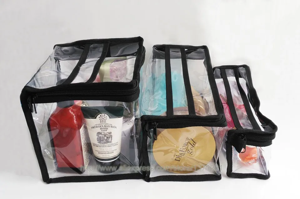 Прочная прозрачная ПВХ косметичка для Хранения Туалетных принадлежностей, косметическая сумка для путешествий из ПВХ с ручкой