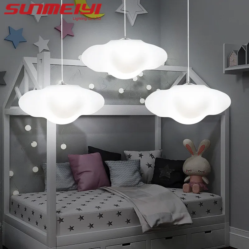 Nordic Clouds Pendant Lights Silk Lamp RGB Clouds Hanglamp Personality Decorate Hanging Light For Hotel Lobby Restaurant