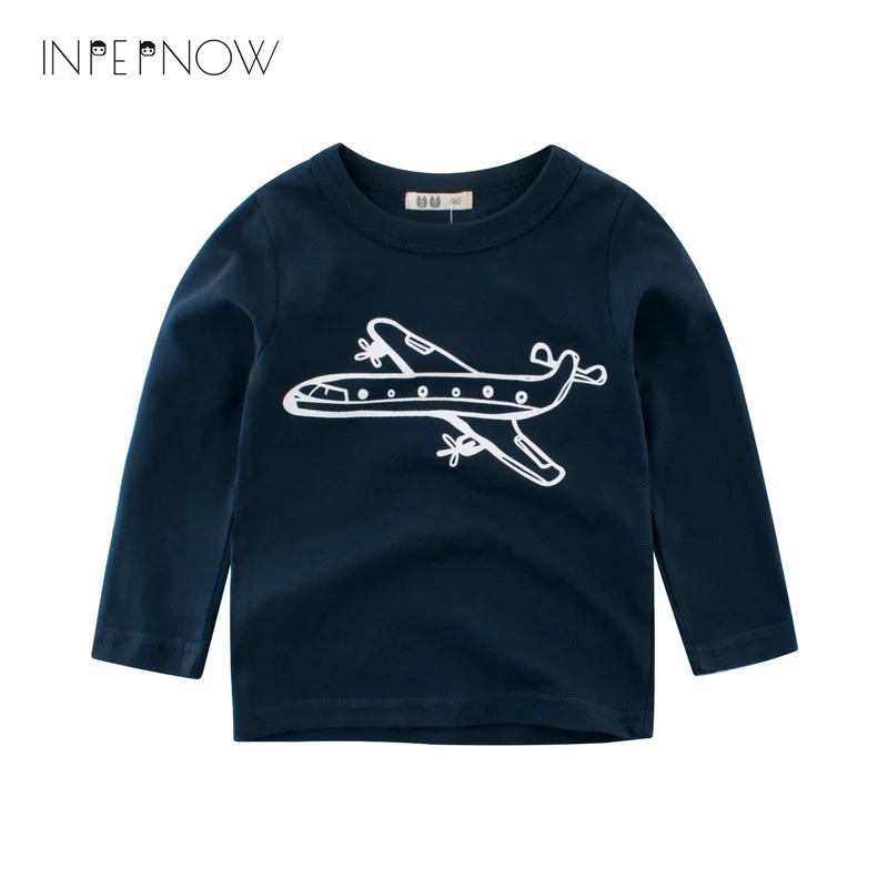 

INPEPNOW T Shirts Boys Long Sleeve Tops Children Baby Casual Cartoon Shirt Fashion Tops & Tees Back To School Kids Tshirt CZX14