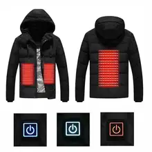 Мужская зимняя уличная куртка с капюшоном и инфракрасным подогревом с USB, электрическая теплая одежда, пальто для спорта, альпинизма, пешего туризма