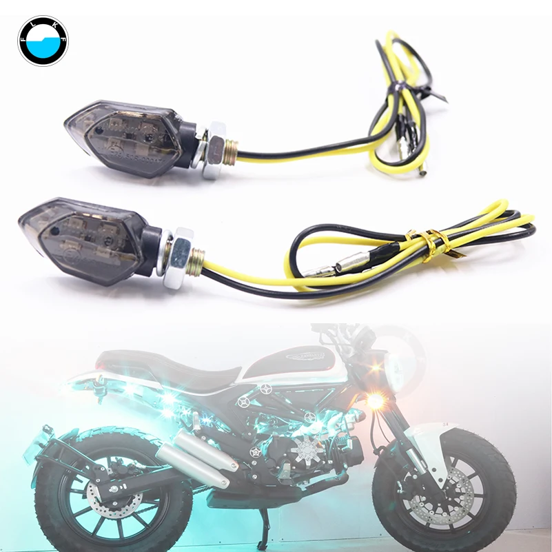 4 шт. 12 В мини мотоцикл 5LED дым объектив указатель поворота для Honda Suzuki Kawasaki KTM