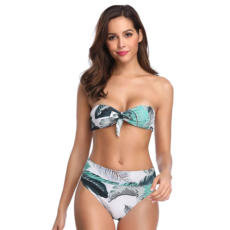 

2019 Fashion Print Bikini Swimsuit Women Bikini Set Sexy Off Shoulder Swimwear Female Swimming Biquini Maillot De Bain Femme