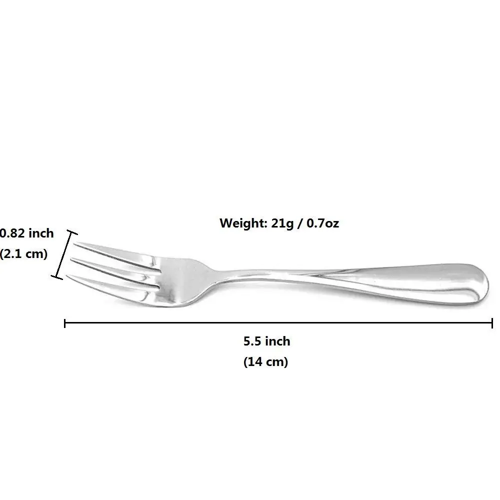 5.5 Inch Salad Cake Fork Stainless Steel Mirror Polished Flatware Cutlery Forks Silverware for Kitchen Matching Spoons or Knifes