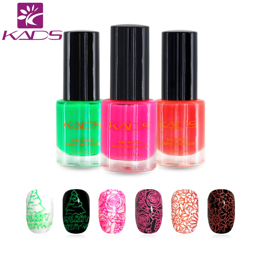 KADS 9.5ml Two in one Fluorescent Nail Stamping Polish Sweet Color