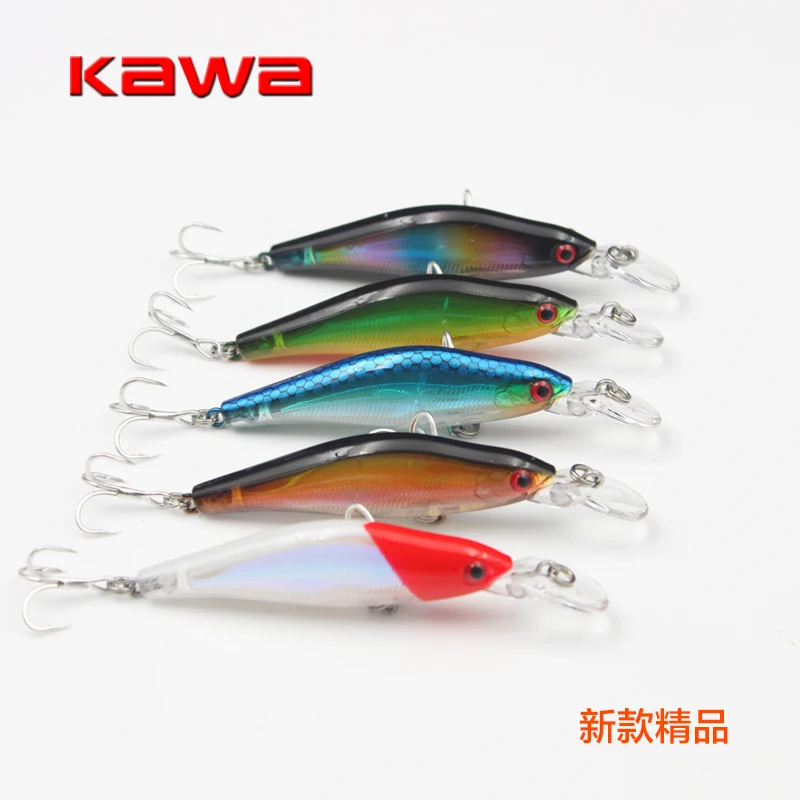 RUKE Fishing New Minnow Hard Baid Gan Hook рыба острый белый никель длинный/короткий язык 7cm7. 4g/6.5cm6.7g