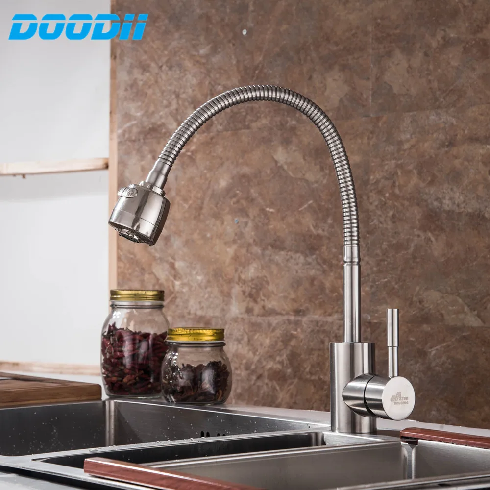 

Doodii 304 Stainless Steel No Lead Kitchen Sink Faucet Sink Tap 360 Swivel Mixer Kitchen Bathroom Faucet