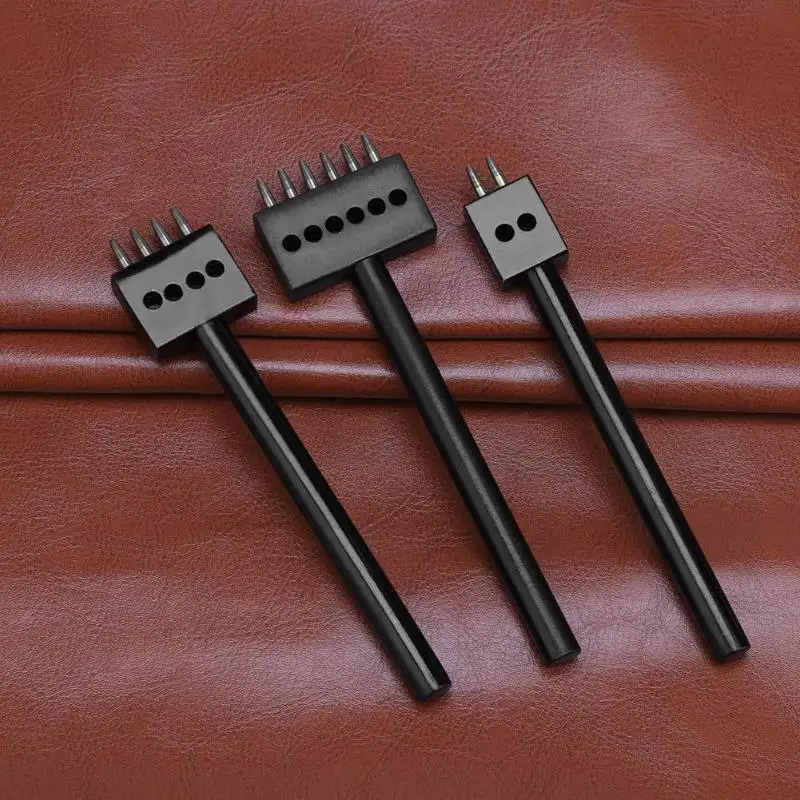 Leather Tools Leather Craft Tools Leather Craft Tool 5mm Pitch 2 4 6 Prong Leather Punching Hole Tool Row Punch Leathercraft Spacing Hole Craft Round Row Punch