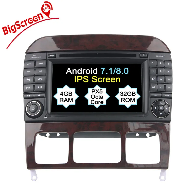 Discount 2 Din Android 8.0 RAM 4GB+32GB 8 Core Car Radio GPS Navi For Mercedes Benz S-Class W220 S280 S320 S350 Radio Wifi DAB+BT stereo 4