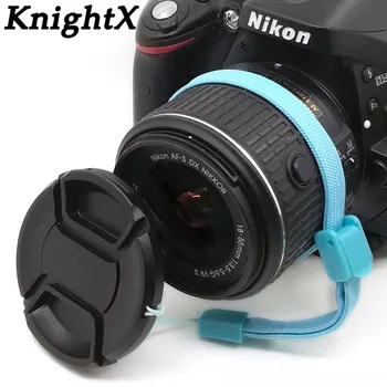 

KnightX 49 55 58 62 67 72 77 52mm Lens Cap center pinch snap on Front Cover string for Canon Nikon Sony accesorios camara