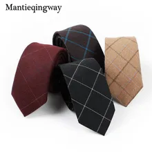 Mantieqingway 6 см мужской s деловой галстук тонкие шейные платки модные повседневные клетчатые и полосатые галстуки для свадебной вечеринки галстук-бабочка хлопковые галстуки для мужчин
