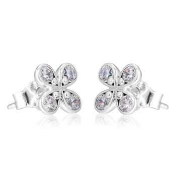 

Fashion Female Four-Petal Flowers Earring Studs Sterling Silver Jewelry Earrings For Woman Party Jewelry Making