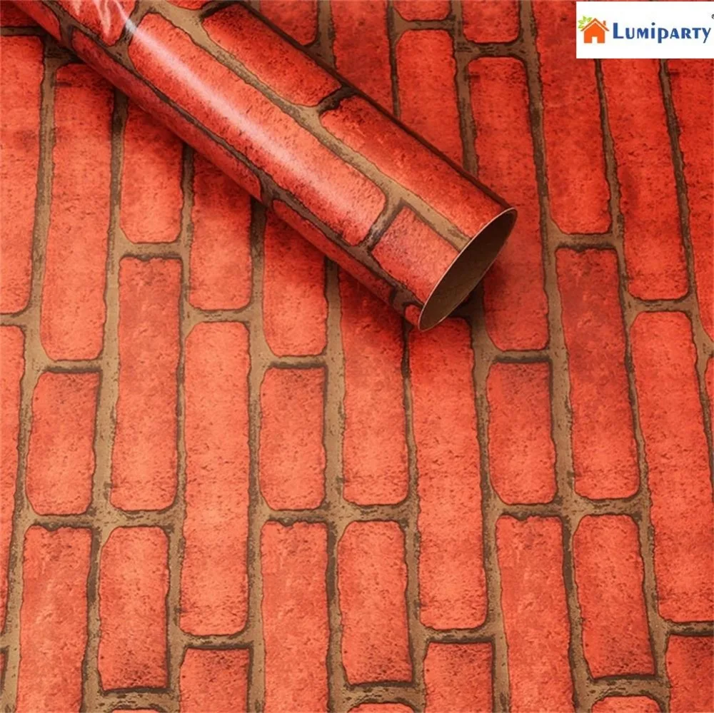 LumiParty 10M Waterproof Lifelike Brick Style Contact Paper Decorative