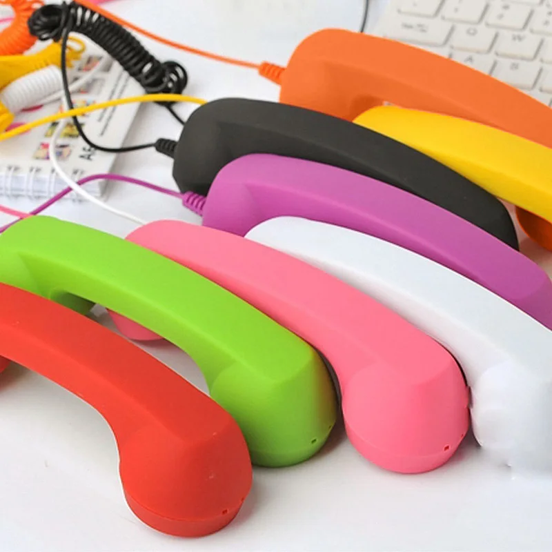 

Unniversal New Fashion comfortable Mic Retro Telephone Cell Phone Handset Receivers Fancy Gift Mobile Phones Receiver