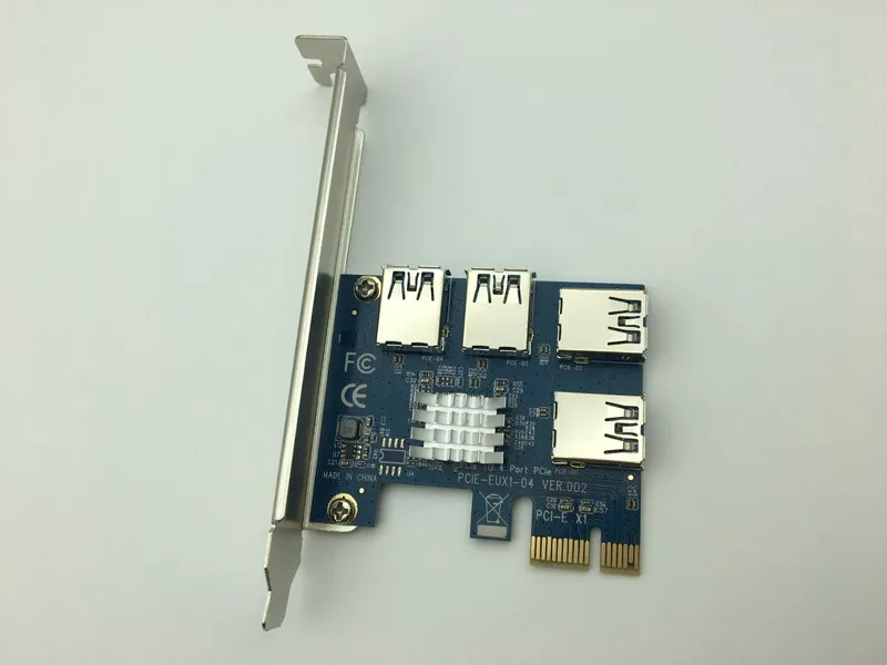 4 слота PCI E 1 до Express 16X слот Внешняя плата адаптера PCIE Riser Card USB 3 0 конвертер для BTC Miner