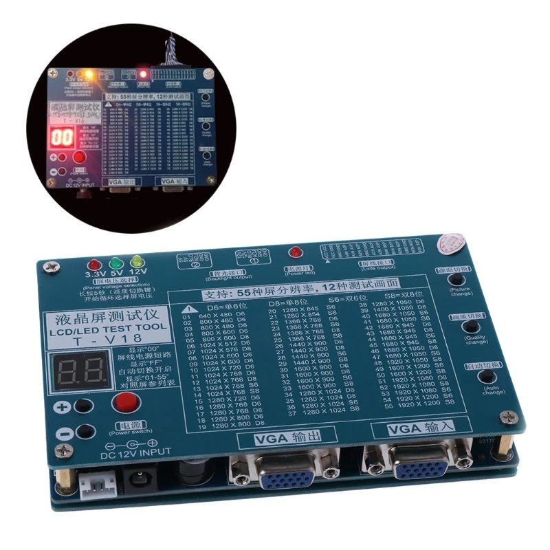 

Laptop TV/LCD/LED Test Tool Panel Tester Support 7 -84 Inch LVDS 6 Screen Line