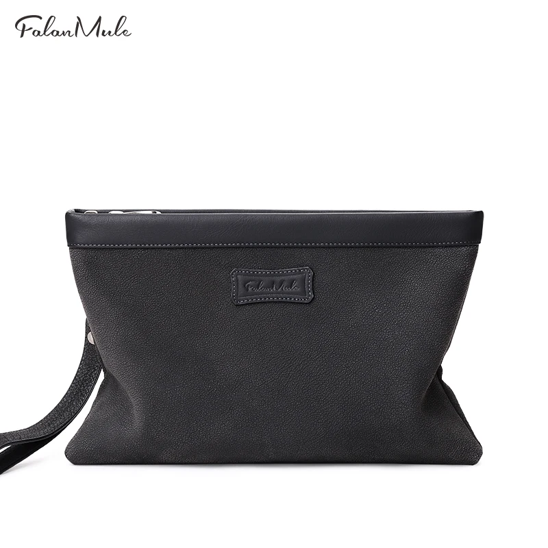 

FALAN MULE fashion genuine leather men bag brand handbag envelope bag business male clutch
