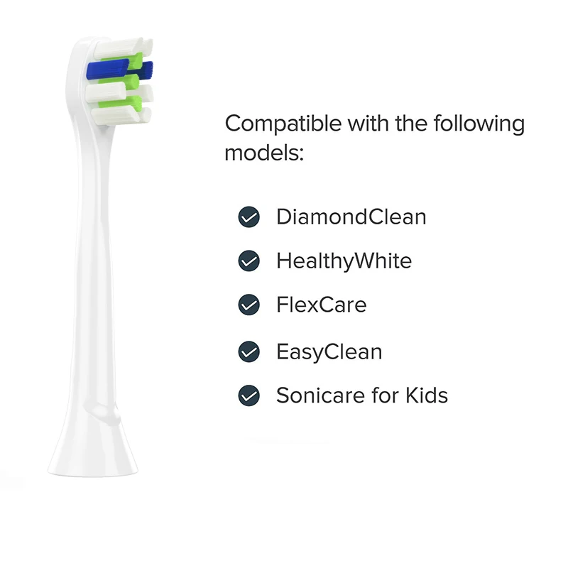 4 шт сменные насадки для Philips Sonicare Compact DiamondClean белые HX6072 H6063 электрические зубные щетки