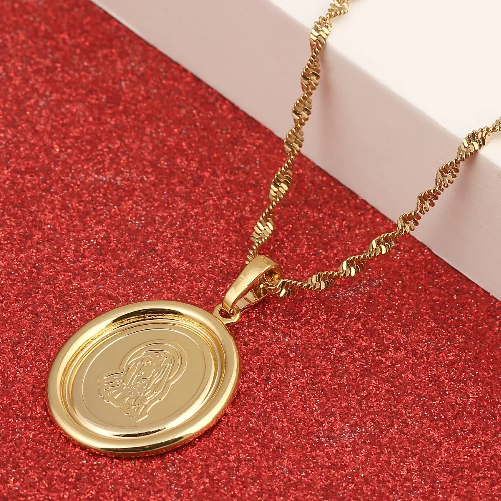 14k or Jaune pour Femme Homme Lien Chaîne Collier et Vierge Marie Pendentif D652H 14k or Jaune pour Femme Homme Lien Chaîne Collier et Vierge Marie Pendentif D652H