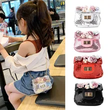 Сумка-мессенджер для девочек, цветные цветы, блестки, повседневные сумки на плечо, праздничная женская простая сумка-портфель, модная женская сумка@ py