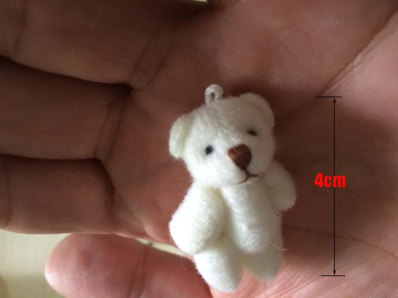 10pc 4colors 4.0cm mini Joint Teddy Bear Plush Stuffed Wedding BOX toy doll