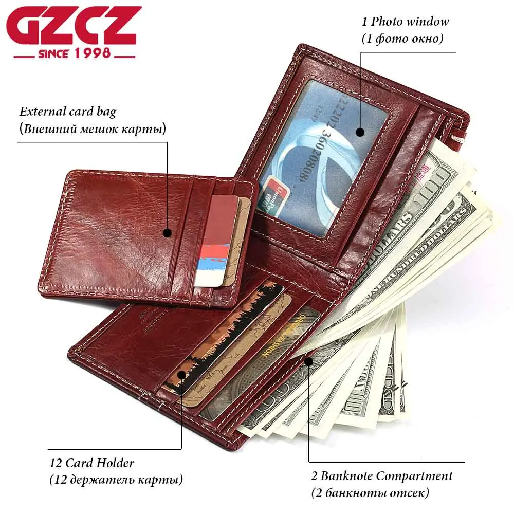 GZCZ кошелек из натуральной кожи женский супер тонкий зажим для денег Съемная