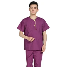 Новое поступление на заказ модный дизайн мужской костюм медика наборы короткий рукав мужская униформа медсестры больница медсестры костюмы врача ткань