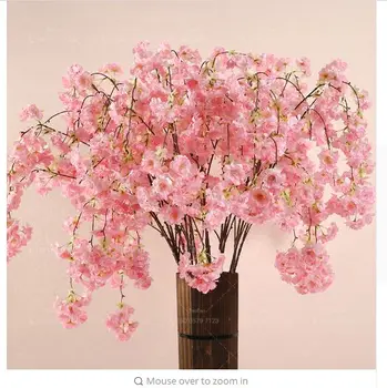 

1PC Vivid Artificial Cherry Blossoms Fake Flowers Leaf Sakura Floral Wedding Bouquet Party Decor Silk Flower DIY Home Decoration