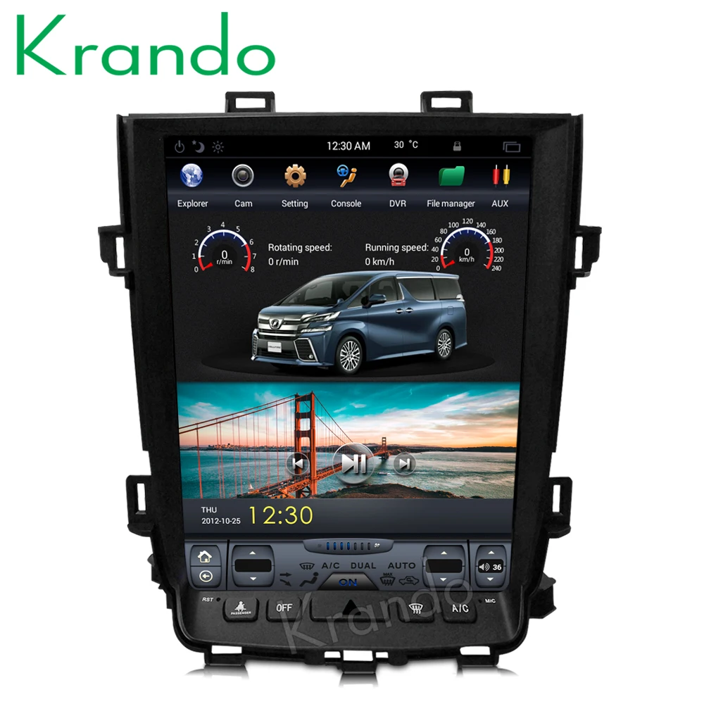 Cheap Krando Android 8.1 10.4" Tesla Vertical car multimedia player GPS for Toyota Alphard 2007-2013 radio audio navigation system BT 0