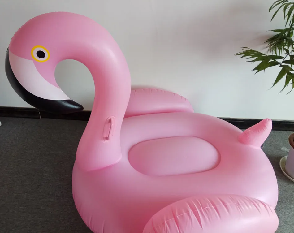 150CM Water Party Giant Bioa Flamingo Tube Pool Toy Float Inflatable Pink Cute Ride-On Pool Swim Ring For Holiday Fun