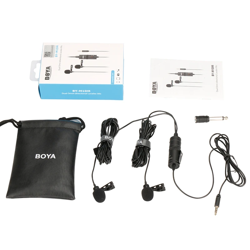 BOYA BY M1DM двойная головка Lavalier всенаправленный конденсаторный микрофон аудио