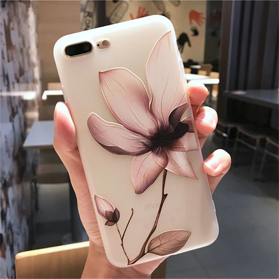 11 Pro мягкий чехол для iPhone 8 Plus 6S XS MAX XR чехол для телефона s защитный силиконовый чехол с цветами для iPhone 7 8 6 Plus 5S X чехол для девочки