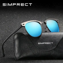SIMPRECT, квадратные солнцезащитные очки, мужские, поляризационные, UV400, высокое качество, металлические, солнцезащитные очки для женщин, модные, Ретро стиль, для вождения, солнцезащитные очки YJ0823