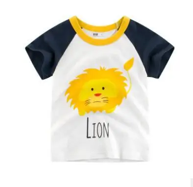 t-shirt 15 Г. Летняя футболка с рисунком динозавра для маленьких мальчиков, детские футболки с изображением Льва для маленьких мальчиков и девочек хлопковые топы с надписями для малышей - Цвет: t-shirt 15