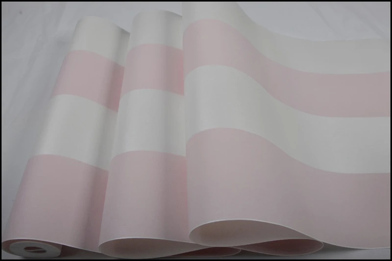 Pink Girls Room Striped Bedroom Wallpaper