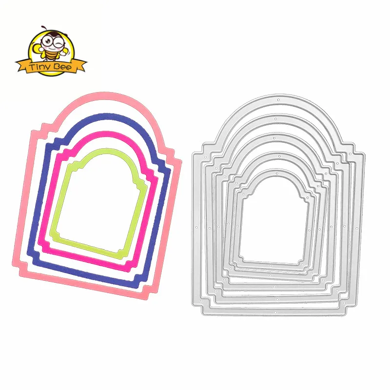 

metal cutting dies cut die mold 5PCS Frame Circle Die decoration Scrapbook paper craft knife mould blade punch stencils dies
