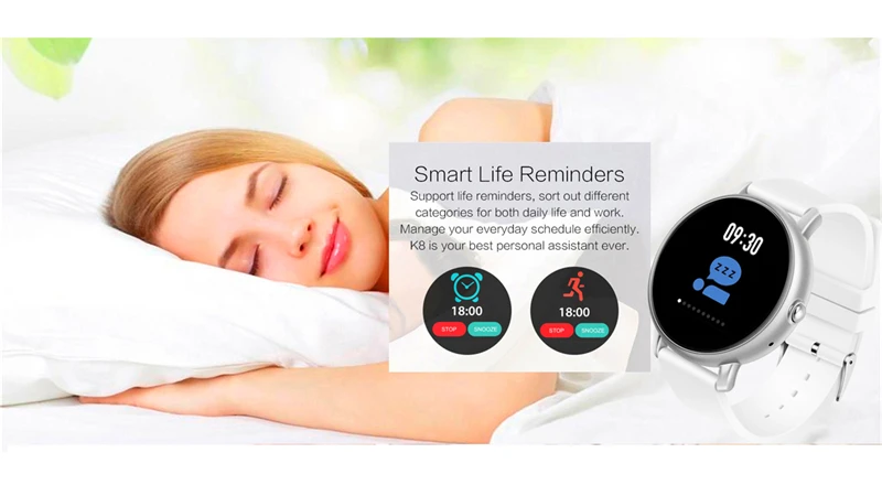 Смарт-часы Для женщин Мода сердечного ритма монитор IPS Цвет Экран IP67 водонепроницаемый трекер сна вызовов через Bluetooth для IOS и Android