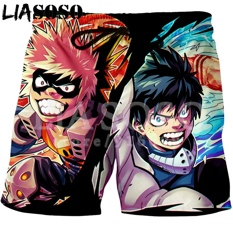 LIASOSO Аниме Boku без герой мой герой Академии 3D принтом Короткие штаны унисекс Битник милый Косплэй шорты хорошее качество топы G1518