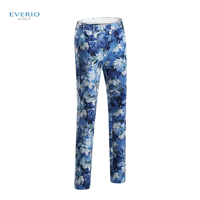 

New Women's flower printing golf long trousers thicking autumn and winter sports trousers thermal fleece female slim golf pant