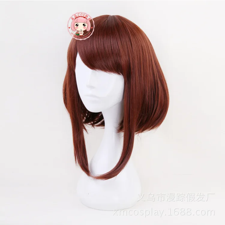Новинка года; карнавальный парик «Мой герой»; Boku no Hiro Uraraka Ochako; Короткий термостойкий синтетический костюм для женщин